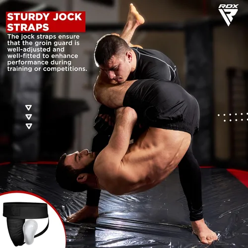 Miniatura 5 de RDX Protector de Ingle para Hombre, Copa para Boxeo, Kickboxing, MMA, Muay Thai, Entrenamiento de Lucha, Protector de Ingle Ventilado Ajustable