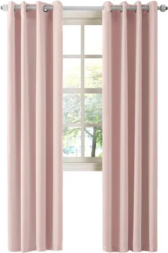 Miniatura 55 de LA PALMA Cortinas opacas con aislamiento térmico y ojales, para sala de estar, dormitorio, paquete de 2 paneles