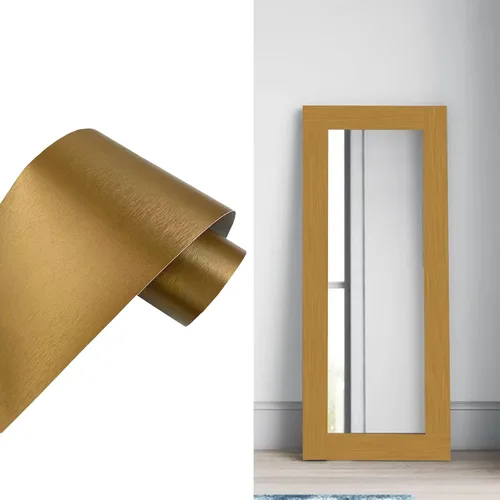 Borde de pared autoadhesivo 3D de color metálico, impermeable, fácil de aplicar, azulejos de cocina y baño, 4.2 x 196.8 pulgadas (dorado)