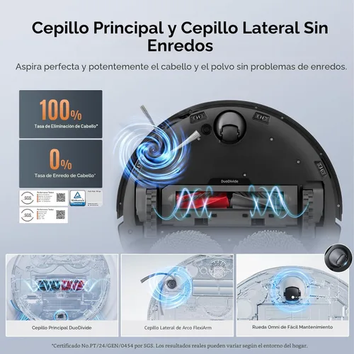 Miniatura 2 de Roborock Qrevo Edge S5A Robot Aspiradora y trapeadora, 18,500 Pa, sin enredos, cepillo principal DuoDivide, Cepillo lateral FlexiArm, lavado