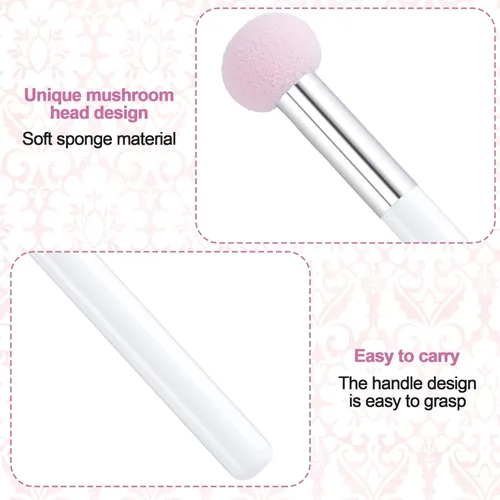 Miniatura 3 de PAGOW 6 aplicadores de maquillaje de esponja con asa, aplicadores de sombra de ojos de esponja, cepillo de esponja para sombra de ojos, brochas