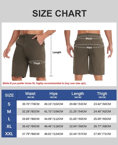 Miniatura 7 de Men's Golf Flat Shorts Hiking Cargo Shorts Men Classic-Fit UPF50+ with Waterproof Lightweight Quick Dry Stretch