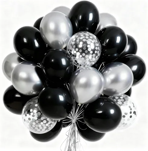 Miniatura 27 de PartyWoo Globos negros y dorados, 66 globos de 12 pulgadas color negro mate cromado metálico dorado para graduación, baby shower, cumpleaños, Año
