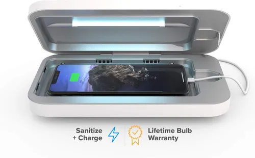 PhoneSoap 3 Desinfectante de teléfono celular con rayos UV y doble caja de carga universal para teléfono celular | Desinfectante de luz UV-C de 360