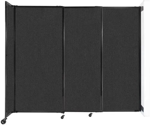 Miniatura 81 de Divisor de habitación de pared recta deslizante montado en la pared Anchos ajustables Ruedas de bloqueo Separador de habitación Paneles