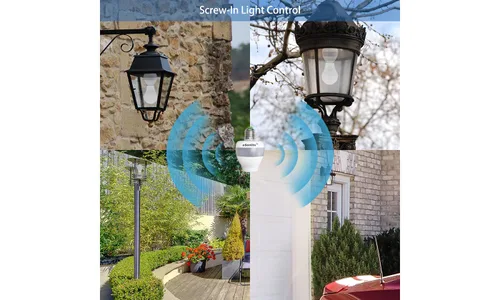 Miniatura 3 de eLEDing - Adaptador de enchufe de luz con sensor de movimiento, base de tornillo de movimiento radar para bombillas LED CFL incandescentes, control