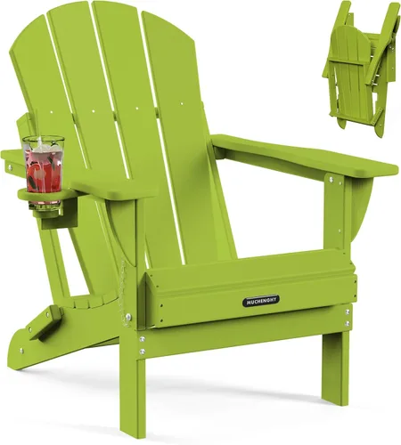 Miniatura 24 de MUCHENGHY Sillas Adirondack plegables, sillas de patio, sillas de césped, silla para exteriores, silla Adirondack de plástico, hoguera, resistente a