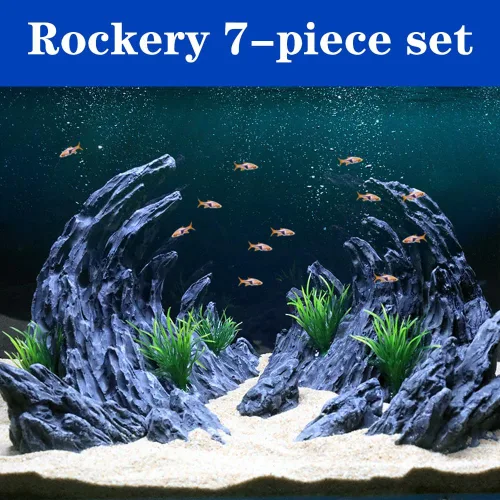 Miniatura 5 de Decoración de pecera de rocas para acuario, Jagged Canyon Rock Formation Kit de decoración de acuario, adecuado para una variedad de escenas