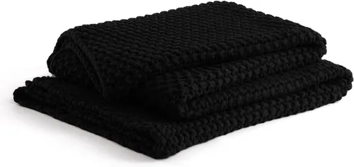 Miniatura 15 de YnM Manta de Punto Grueso de Algodón, Mantas de Punto Trenzado para Cama, Sofá, Sillón, Cómoda y Relajante, Pieza Decorativa para Casa de Campo