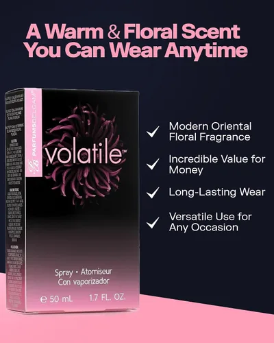 Miniatura 3 de PB ParfumsBelcam Volatile Eau de Parfum Spray para mujer, elegante perfume floral en polvo con jazmín, rosa, orquídea y fresia, fragancia femenina