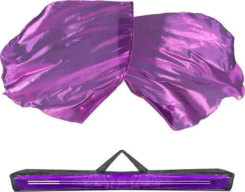 Miniatura 10 de Baisdan Banderas de Adoración de 54"x54" para Danza de Iglesia, Paquete de 2 Banderas de Danza de Alabanza, Banderas de Alabanza Amigables