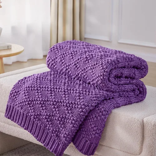 Miniatura 15 de Anysay Manta de punto con peso para adultos, manta de punto grueso con peso para dormir, 36 x 48 pulgadas, 3 libras, manta pesada transpirable