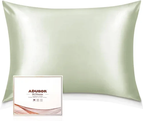 Miniatura 48 de Adubor Funda de almohada 100% de seda, fundas de almohada de seda de morera, 22 fibras de grado Momme 6A, funda de almohada de seda para la salud