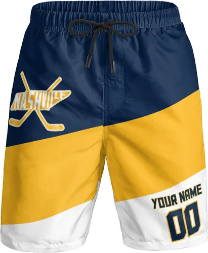 Miniatura 20 de Custom Hockey Men's Shorts Gifts for Men Casual City Youth Fans Sport Beach Shorts Add Name & Number Quick Dry