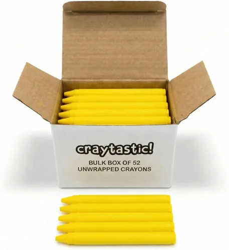 Miniatura 16 de Craytastic! Caja de 52 crayones sin envolver a granel (azul) para manualidades, fiestas, niños, crayones sin papel, sin envoltura de papel, prueba