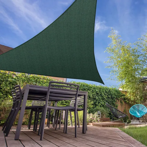 Miniatura 7 de E&K Sunrise - Toldo parasol triangular de 12 x 12 x 12 pies, bloquea los rayos UV, para patio, jardín, al aire libre (verde)