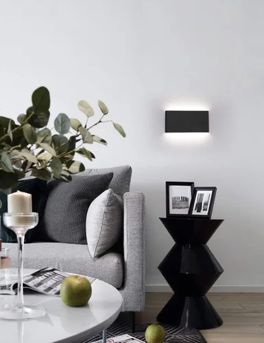 Miniatura 2 de Joosenhouse Lámparas de pared LED negras para pasillo de 10W, apliques de pared modernos arriba y abajo para peldaños junto a la cama, accesorios
