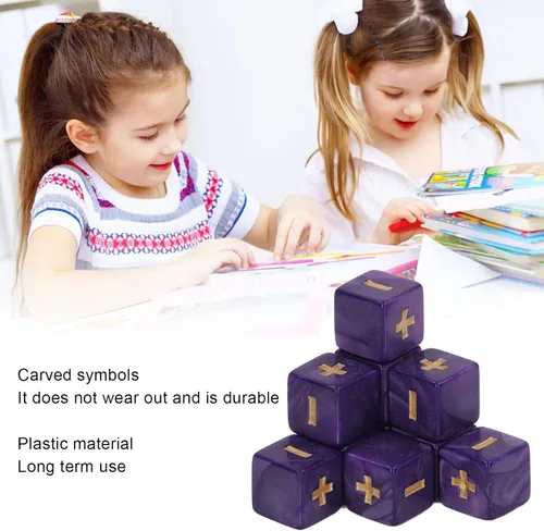 Miniatura 7 de Syrisora Juego de dados de 0.630 in para cálculo de matemáticas, signo menos, más juguetes para niños, suministros de enseñanza para el aula ()
