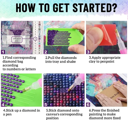 Miniatura 5 de FILASLFT Kits de Arte de Diamante para Adultos Mariposa Luna, Kit de Pintura de Diamantes de Mariposa para Principiantes, Flor de Seta Lunar Punto