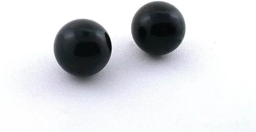 Dos esferas de cristal de ónix negro de 0.591 in, 3/5 pulgadas, piedra preciosa MS23, Piedra, No es una piedra preciosa