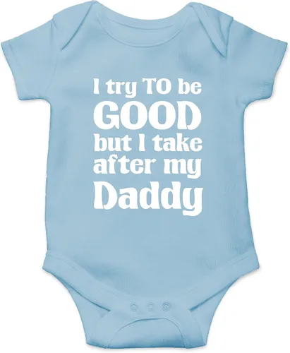 Miniatura 9 de Crazy Bros Tee's Traje de bebé con texto en inglés "I Try To Be Good, Take After My Daddy", ropa para recién nacido, unisex