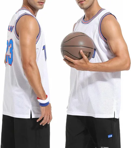 Miniatura 6 de Camiseta de baloncesto para hombre #23 camisetas de película espacial de los años 90 para Halloween, hip hop, ropa de fiesta, camisas deportivas