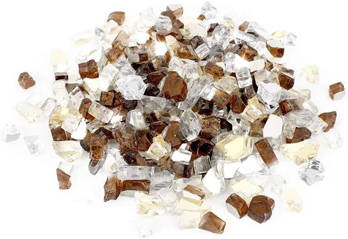 Miniatura 8 de Stanbroil - Vidrio ignífugo mezclado de 10 libras – Cristal de fuego templado reflectante de 1/4 pulgadas mezclado azul aguamarina, platino, cobre