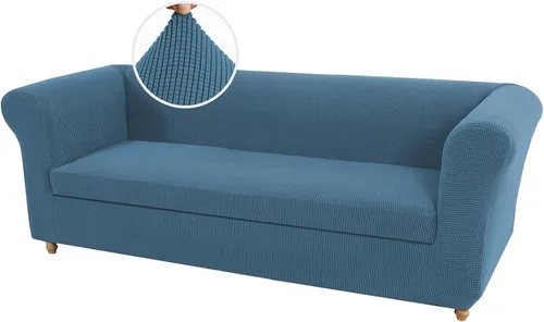Miniatura 45 de UNBBRRL Funda de sofá Chesterfield de jacquard elástico, fundas de cojín gruesas para sofá, protector de muebles para sala de estar