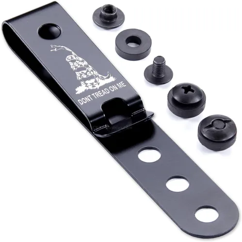 Miniatura 28 de HolsterSmith - Clip universal de metal para cinturón para hacer fundas, modelo 5, (3 agujeros), color negro táctico