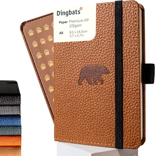 Miniatura 10 de Dingbats* - Cuaderno de bolsillo con puntos A6 de vida silvestre - Diario pequeño de tapa dura de piel sintética para trabajo, viajes, bolsillo