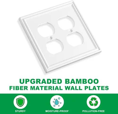 Miniatura 2 de Placa de Pared Decorativa Moderna Blanca para Interruptor de Luz Cubiertas de Tomacorriente Decorativas Placas de Interruptor Basculante