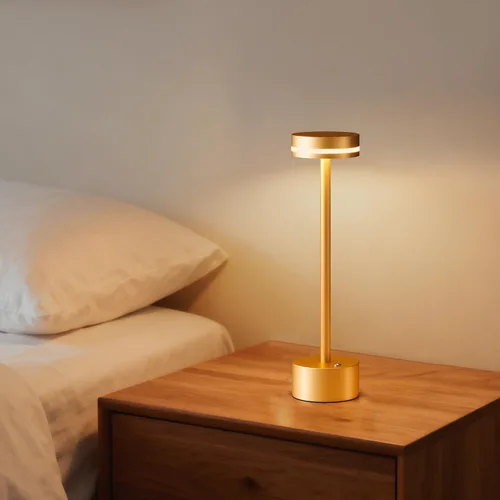 Miniatura 6 de Lámpara de mesa inalámbrica recargable dorada moderna, lámpara táctil de aluminio y batería operada de 4000mAh, lámparas de mesa LED de 3000K