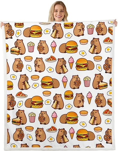 Miniatura 11 de Erosebridal Funny Capybaras Blanket Capybara Lover Gifts Cute Fleece Blanket for Kids Girls Boys, Capybara Decorations Blankets 40"x50", Kawaii