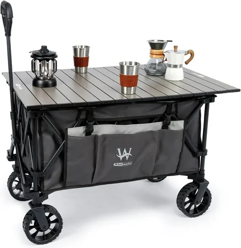 Miniatura 6 de Whitsunday Carro Utilitario Plegable y Colapsable, 400 Libras de Servicio Pesado para Exteriores Parque Playa con Mesa y Bolsillo Lateral para Verde