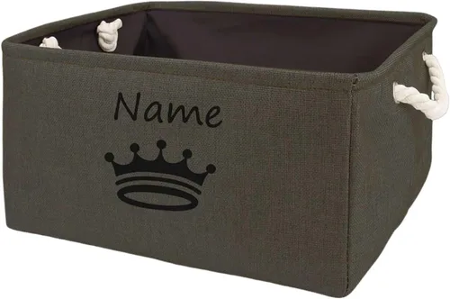 Miniatura 9 de Cesta de almacenamiento de juguetes para perros, plegable, personalizable con diseño de nombre de mascota, organizador para juguetes de perros, F