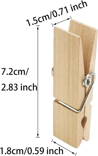 Miniatura 3 de Alfileres de madera grandes, resistentes y resistentes (madera, 2.83 x 0.71 pulgadas, 12 unidades)