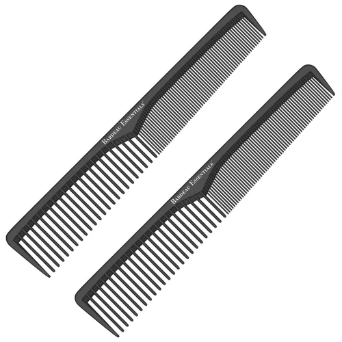Miniatura 11 de Peine profesional de fibra de carbono negra de 7 pulgadas, antiestática, química y resistente al calor para todo tipo de cabello, peine de dientes