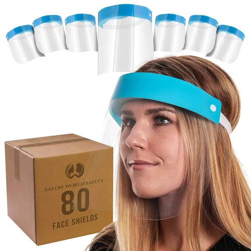 Miniatura 13 de Salon World - Protectores faciales de seguridad (paquete de 10), protectores faciales completos ultra transparentes, para proteger los ojos