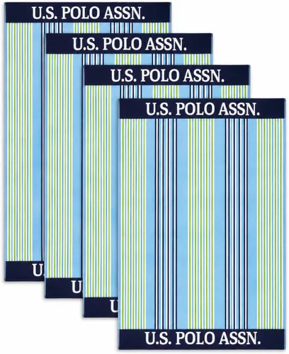 Miniatura 15 de U.S. Polo Assn. Toalla de playa de gran tamaño (40 x 70 pulgadas), diseño náutico a rayas, de lujo, algodón de felpa de calidad de hotel para baño