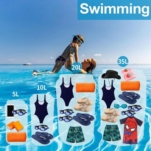 Miniatura 6 de Bolsa seca, impermeable flotante y ligera, bolsa seca enrollable que mantiene el equipo seco, para kayak, rafting, canotaje, natación, campamento