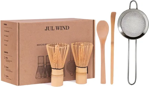 Miniatura 9 de Juego de batidor de bambú Matcha con 2 paquetes de batidor de bambú natural 100% Matcha, colador, cuchara para té y cuchara de té, Chasen