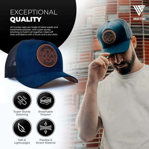 Miniatura 63 de Urban Effort Gorra trasera de malla, para hombres y mujeres, gorra de béisbol de 5 paneles, gran cierre a presión para caza y senderismo