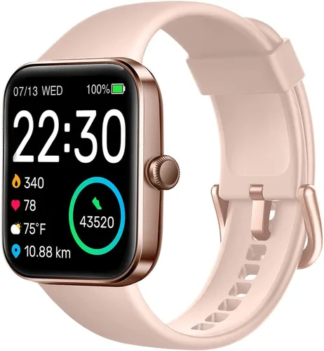 SKG - Reloj inteligente para mujeres, rastreador de actividad física con resistencia al agua de 5 ATM, monitor de sueño, reloj inteligente de 1.7''