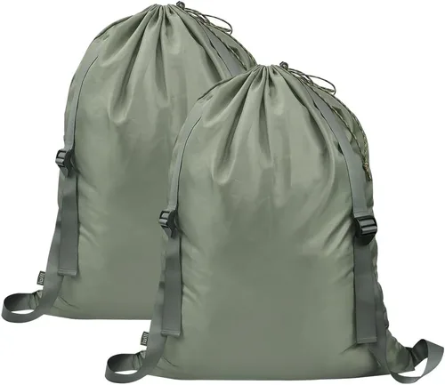 Paquete de 2, bolsas de lavandería con cordón y correas ajustables, mochila de lavandería para dormitorio universitario, lavandería de apartamentos,