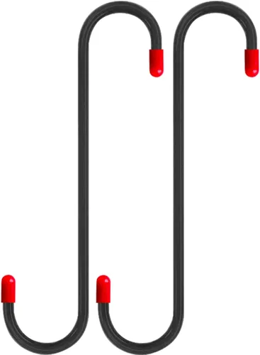 2 PCS Ganchos Colgadores para Pinzas de Freno con Puntas de Goma Rojas, Herramienta de Compresión de Pinzas de Freno Automática, Herramienta Negro