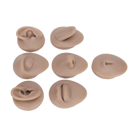 Miniatura 2 de Modelo de perforación corporal, 6 piezas de simulación de silicona para perforación de parte del cuerpo, kit de práctica de piercing, oreja, nariz