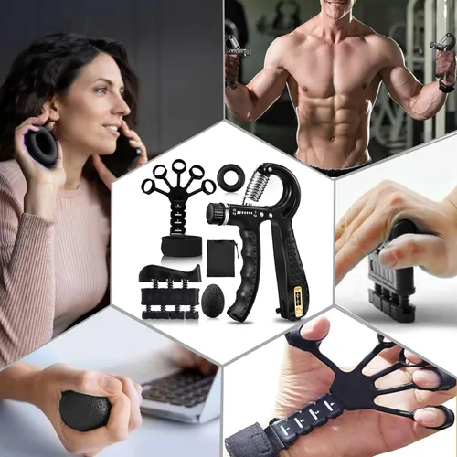 Miniatura 7 de Entrenadores de agarre, incluyendo fortalecedores de antebrazo, entrenadores de dedos, agarres de conteo mecánico, pelotas de agarre, agarradores