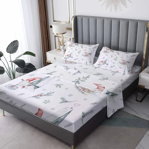 Miniatura 9 de Sábanas para árbol de Navidad tamaño Queen – Sábanas de cama de Navidad, microfibra suave y bolsillo profundo, sábanas y fundas de almohada