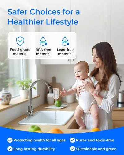 Miniatura 4 de Waterdrop C08B Filtro de agua para grifo, compatible con todos los sistemas de filtración de grifos PUR® PLUS, repuesto RF-3375®, certificado NSF