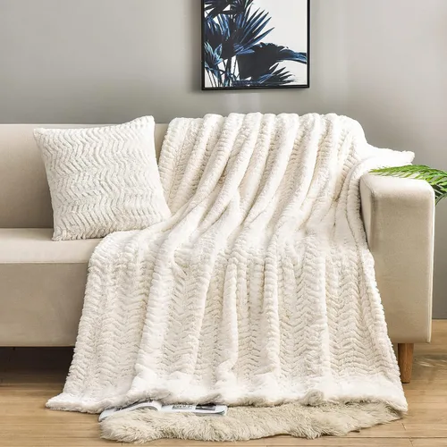 Miniatura 25 de YUSOKI Manta de lujo de piel sintética (sin almohadas) de 2 capas, 3 libras, para todas las edades, decoración del hogar (negro, 50 x 63 pulgadas)